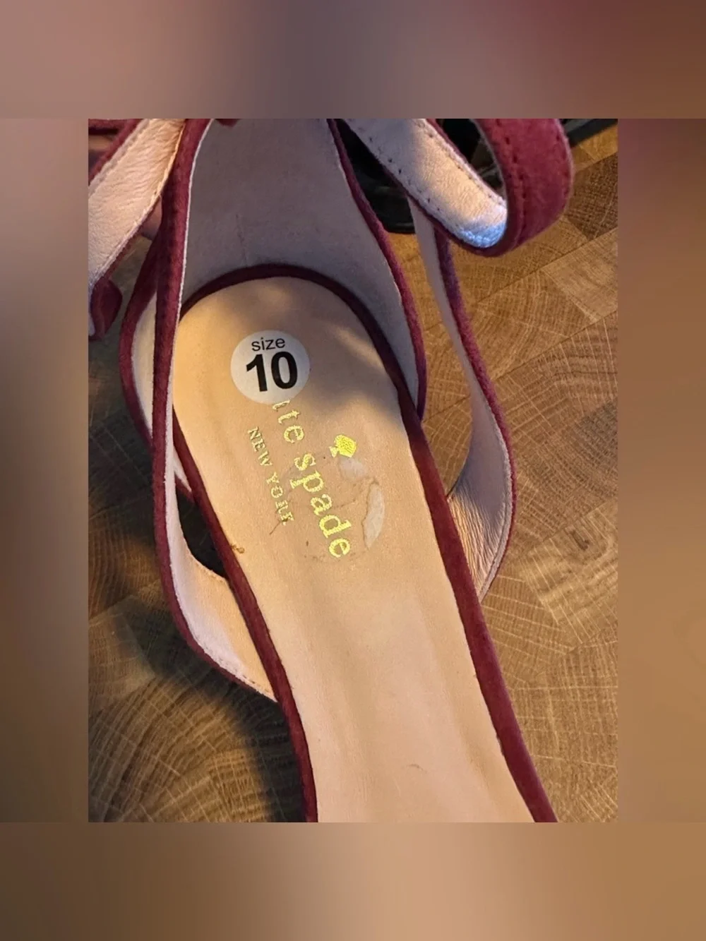 KATE SPADE M Watson Too Deep Crimson Suede Heels Sandals SZ 10M